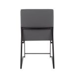 Fuji Black Steel Grey Faux Leather High Back Chairs (Set of 2)