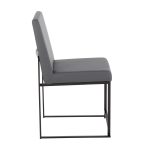 Fuji Black Steel Grey Faux Leather High Back Chairs (Set of 2)