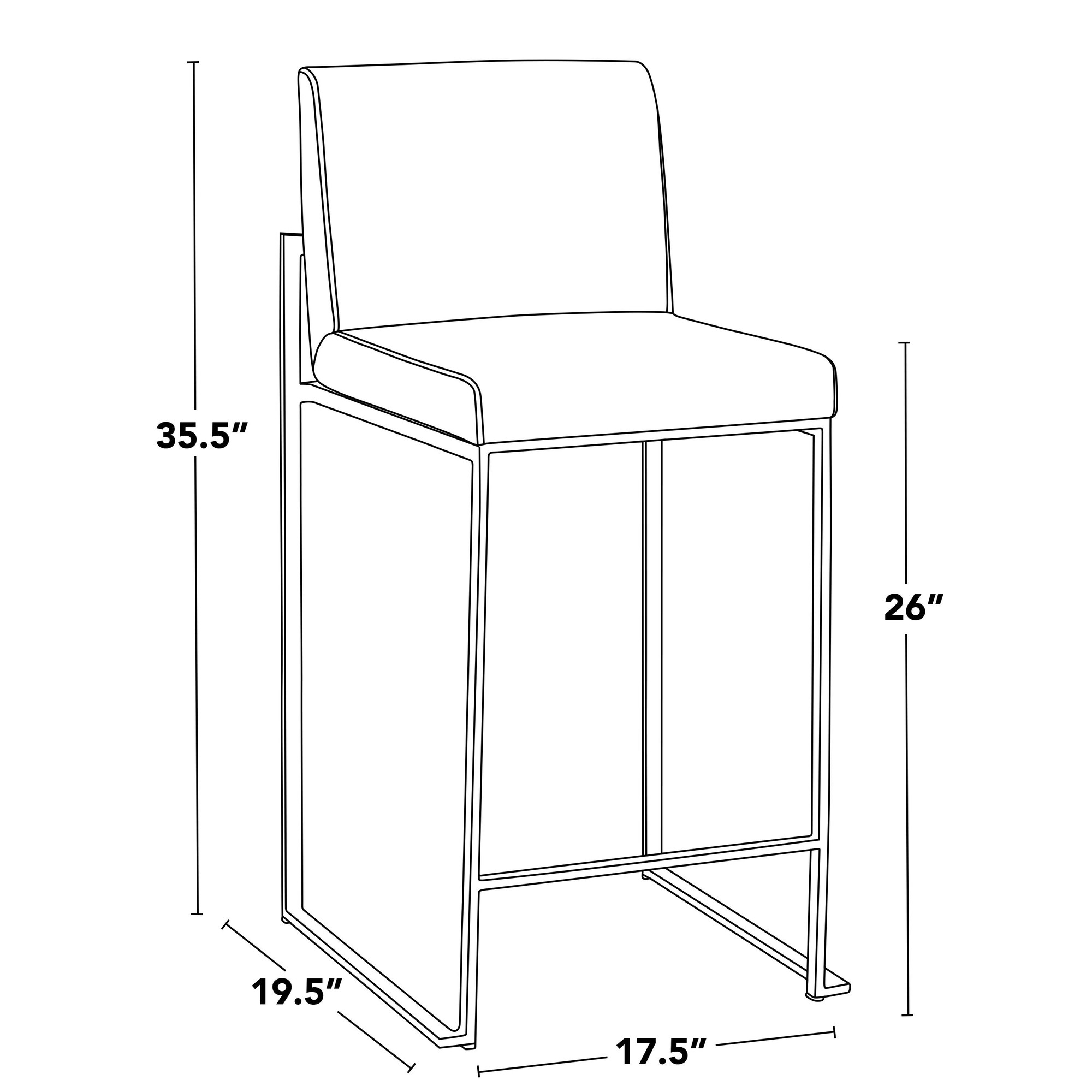 Fuji Black Steel White Faux Leather Contemporary Counter Stools (Set of 2) 8 Fuji Black Steel White Faux Leather Contemporary Counter Stools (Set of 2) - Image 8