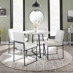 Fuji Black Steel White Faux Leather High Back Dining Chairs (Set of 2) 18 Fuji Black Steel White Faux Leather High Back Dining Chairs (Set of 2)