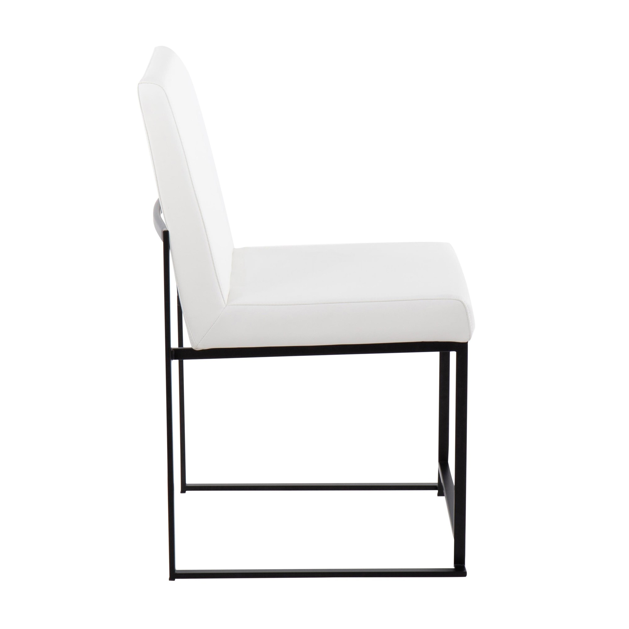 Fuji Black Steel White Faux Leather High Back Dining Chairs (Set of 2) 11 Fuji Black Steel White Faux Leather High Back Dining Chairs (Set of 2) - Image 11