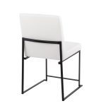 Fuji Black Steel White Faux Leather High Back Dining Chairs (Set of 2) 28 Fuji Black Steel White Faux Leather High Back Dining Chairs (Set of 2)