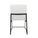 Fuji Black Steel White Faux Leather High Back Dining Chairs (Set of 2) 29 Fuji Black Steel White Faux Leather High Back Dining Chairs (Set of 2)