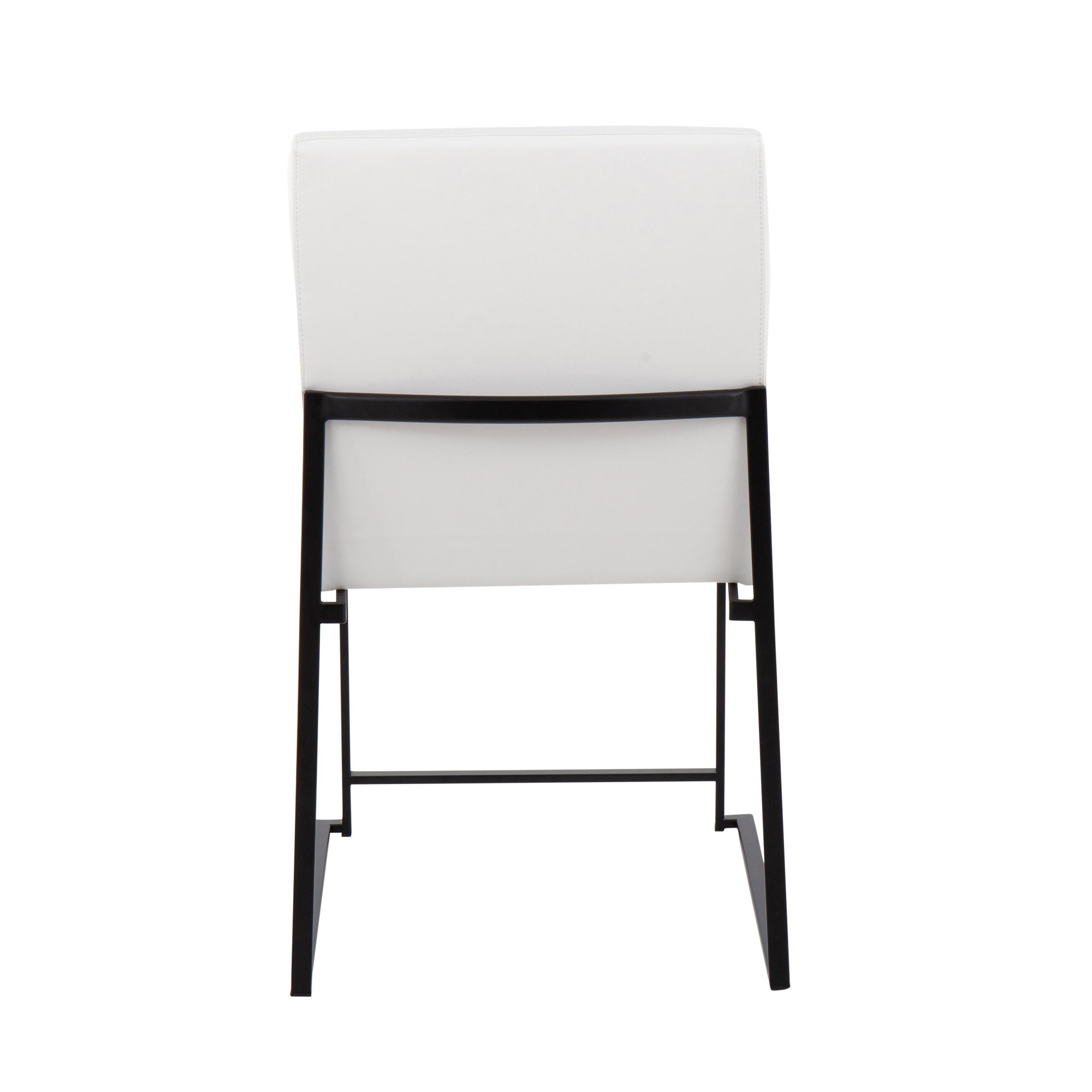 Fuji Black Steel White Faux Leather High Back Dining Chairs (Set of 2) 13 Fuji Black Steel White Faux Leather High Back Dining Chairs (Set of 2) - Image 13