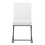 Fuji Black Steel White Faux Leather High Back Dining Chairs (Set of 2) 30 Fuji Black Steel White Faux Leather High Back Dining Chairs (Set of 2)