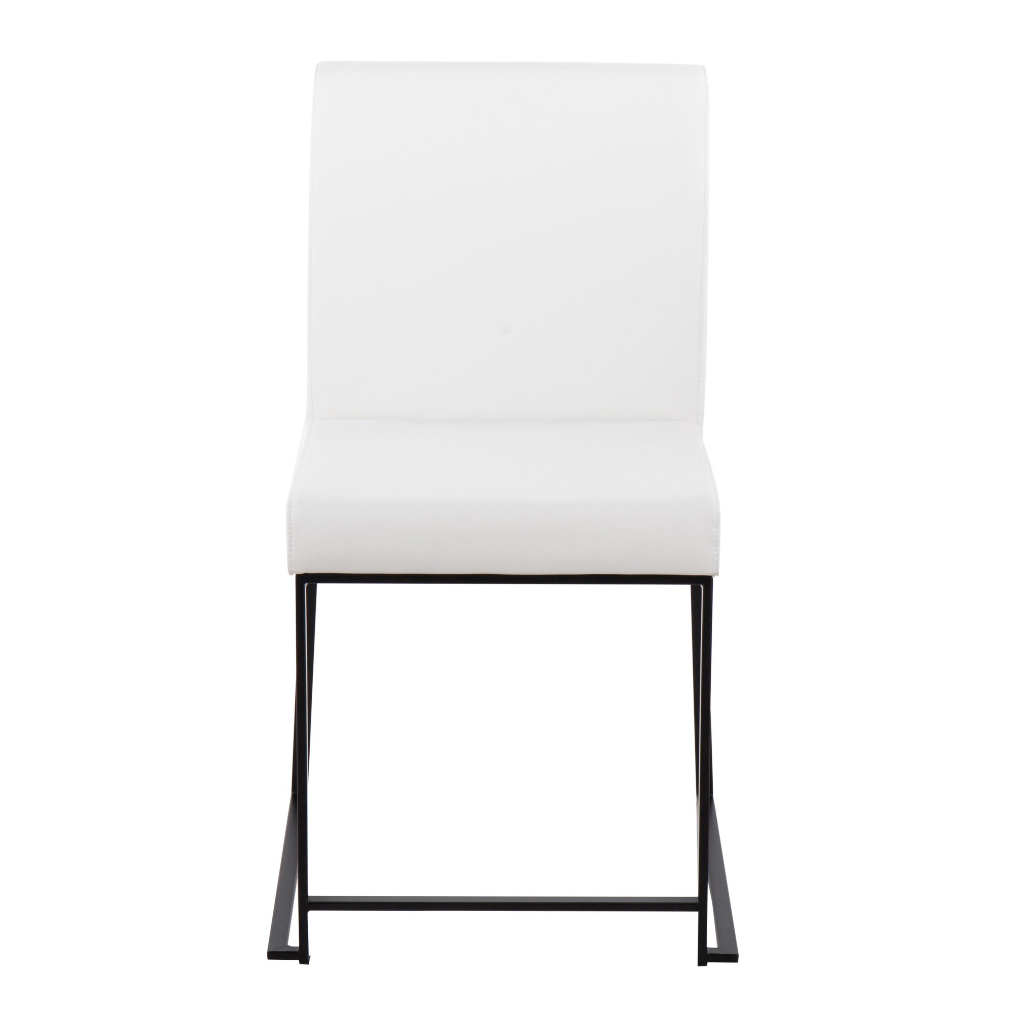 Fuji Black Steel White Faux Leather High Back Dining Chairs (Set of 2) 14 Fuji Black Steel White Faux Leather High Back Dining Chairs (Set of 2) - Image 14