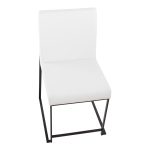 Fuji Black Steel White Faux Leather High Back Dining Chairs (Set of 2) 31 Fuji Black Steel White Faux Leather High Back Dining Chairs (Set of 2)