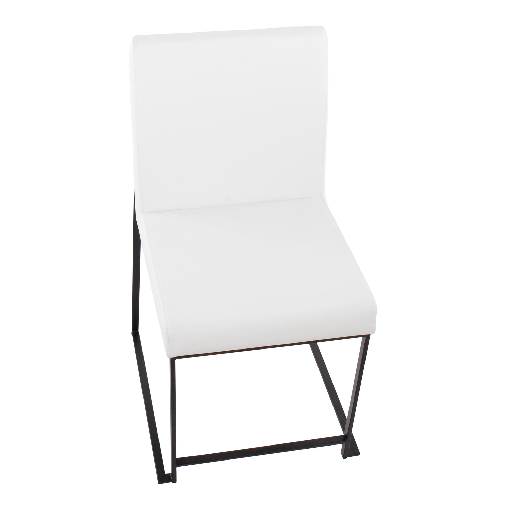 Fuji Black Steel White Faux Leather High Back Dining Chairs (Set of 2) 15 Fuji Black Steel White Faux Leather High Back Dining Chairs (Set of 2) - Image 15