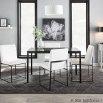 Fuji Black Steel White Faux Leather High Back Dining Chairs (Set of 2) 19 Fuji Black Steel White Faux Leather High Back Dining Chairs (Set of 2)