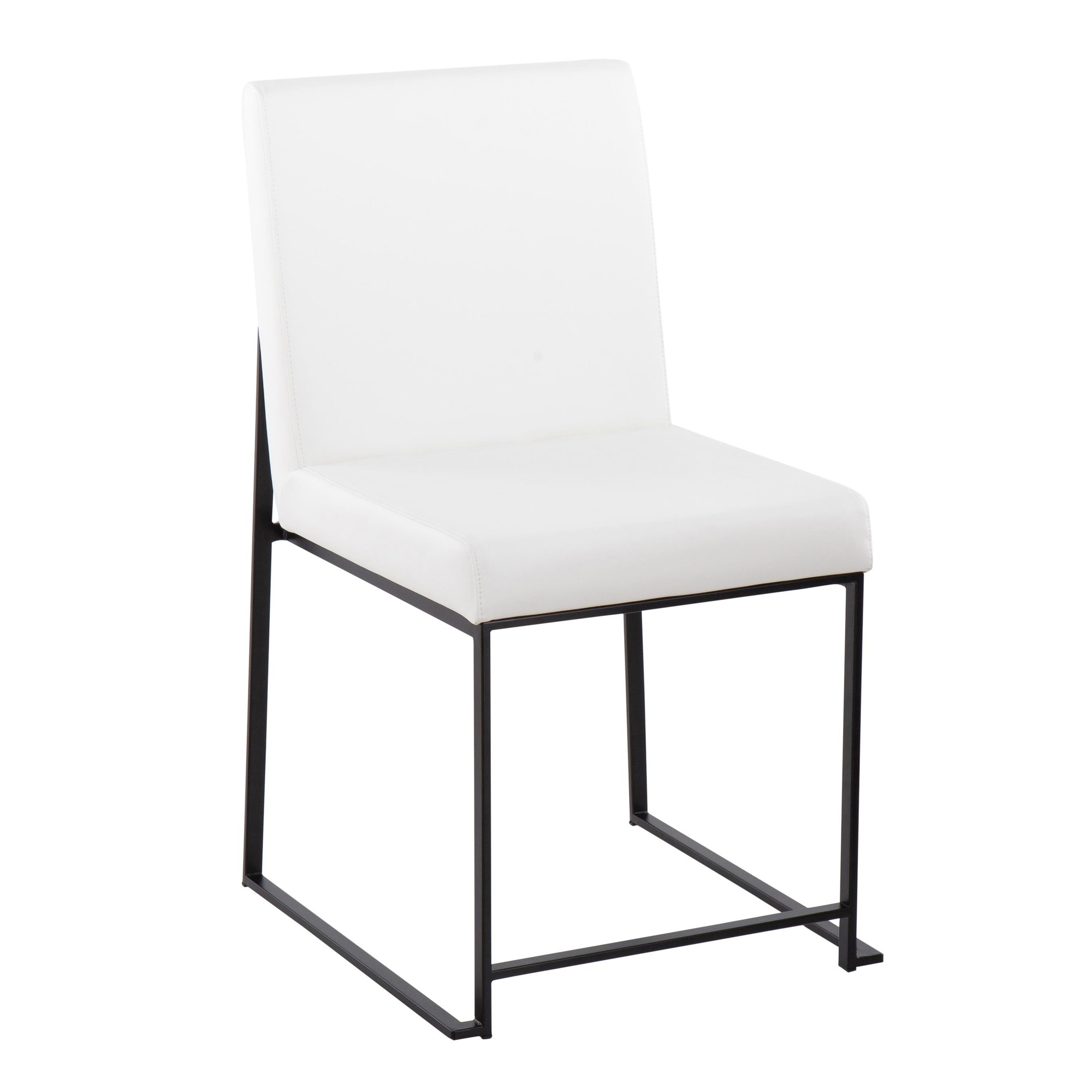 Fuji Black Steel White Faux Leather High Back Dining Chairs (Set of 2) 10 Fuji Black Steel White Faux Leather High Back Dining Chairs (Set of 2) - Image 10