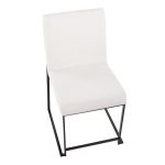 Fuji Black Steel White Velvet High-Back Contemporary Dining Chairs (Set of 2)