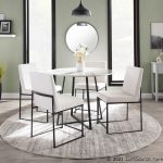 Fuji Black Steel White Velvet High-Back Contemporary Dining Chairs (Set of 2)