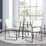 Fuji Black Steel White Velvet High-Back Contemporary Dining Chairs (Set of 2)