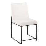 Fuji Black Steel White Velvet High-Back Contemporary Dining Chairs (Set of 2)
