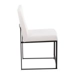 Fuji Black Steel White Velvet High-Back Contemporary Dining Chairs (Set of 2)