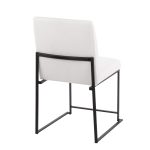 Fuji Black Steel White Velvet High-Back Contemporary Dining Chairs (Set of 2)