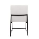 Fuji Black Steel White Velvet High-Back Contemporary Dining Chairs (Set of 2)
