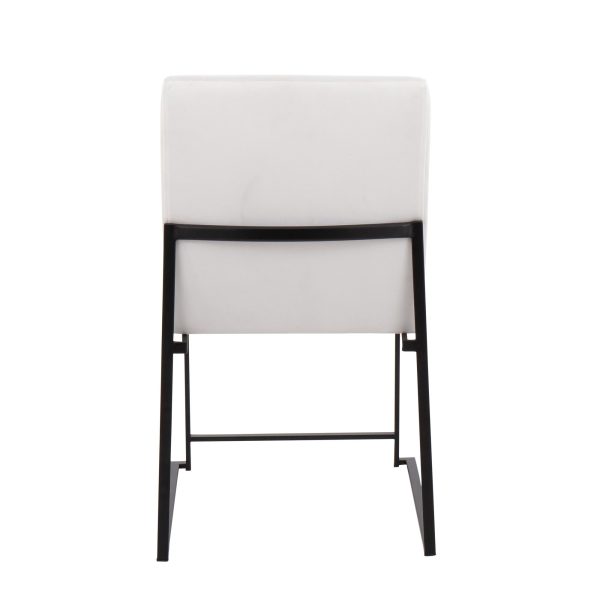 Fuji Black Steel White Velvet High Back Contemporary Dining Chairs Set of 2 8
