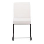 Fuji Black Steel White Velvet High-Back Contemporary Dining Chairs (Set of 2)