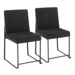 Fuji Black Velvet High Back Contemporary Dining Chairs (Set of 2) 17 Fuji Black Velvet High Back Contemporary Dining Chairs (Set of 2)