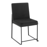 Fuji Black Velvet High Back Contemporary Dining Chairs (Set of 2) 18 Fuji Black Velvet High Back Contemporary Dining Chairs (Set of 2)
