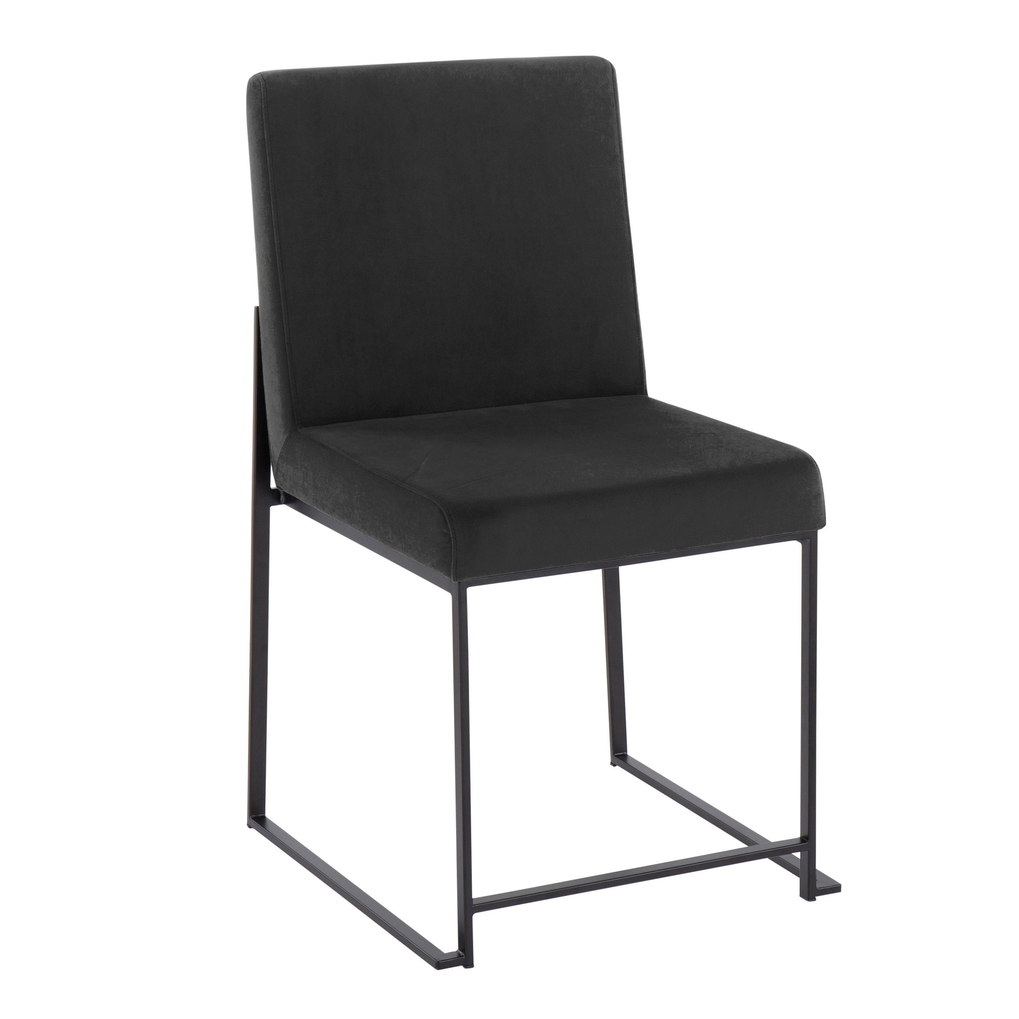 Fuji Black Velvet High Back Contemporary Dining Chairs (Set of 2) 6 Fuji Black Velvet High Back Contemporary Dining Chairs (Set of 2) - Image 6