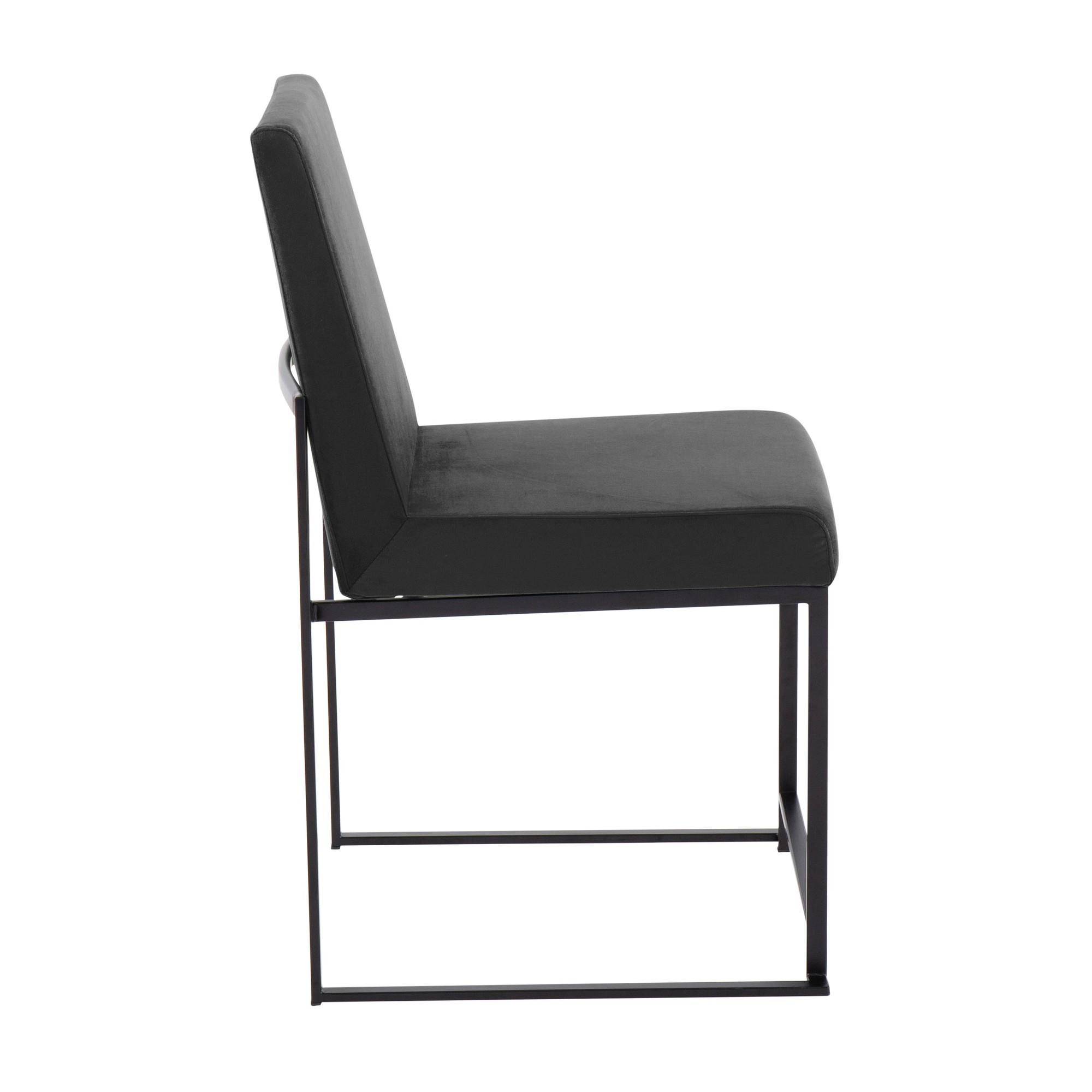Fuji Black Velvet High Back Contemporary Dining Chairs (Set of 2) 7 Fuji Black Velvet High Back Contemporary Dining Chairs (Set of 2) - Image 7