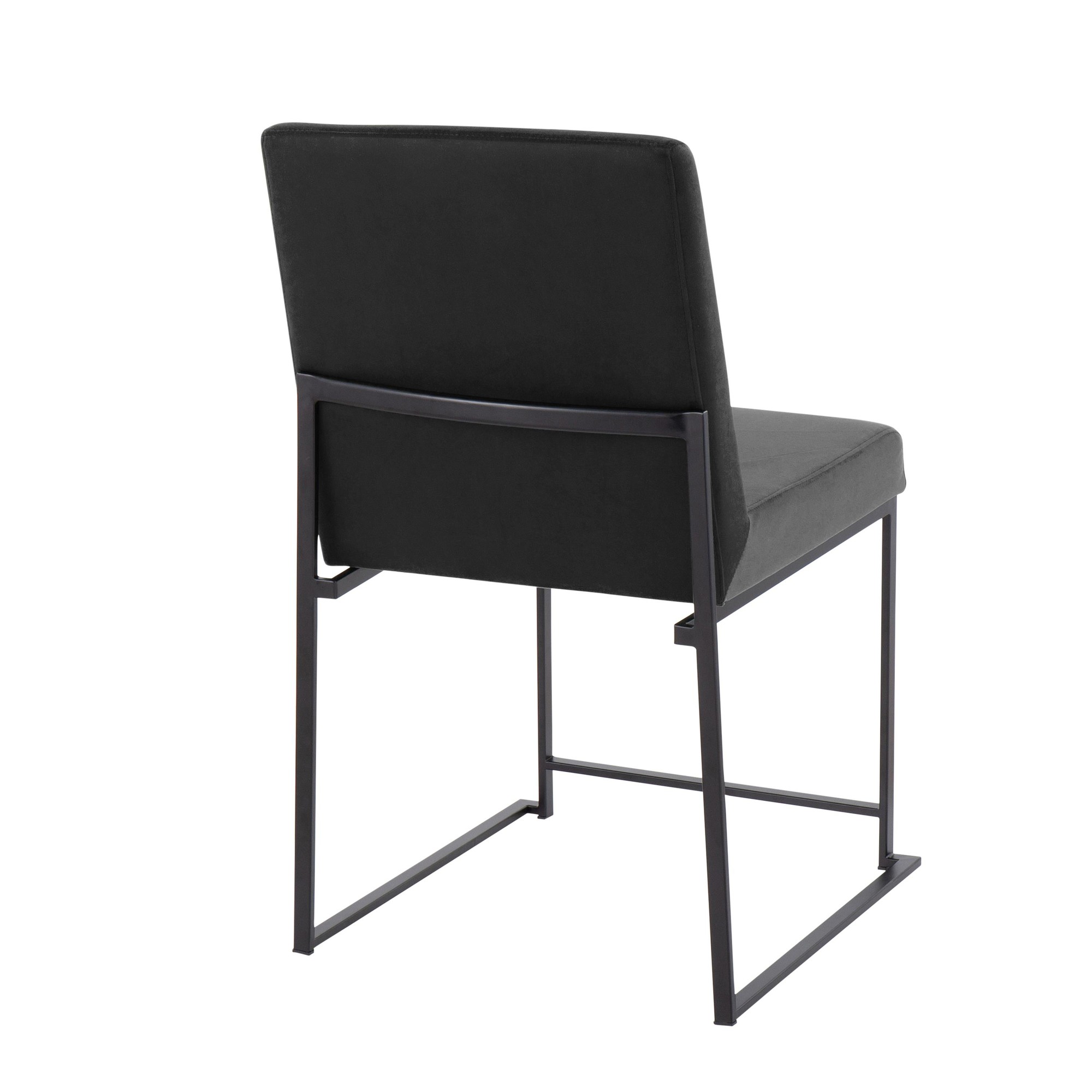 Fuji Black Velvet High Back Contemporary Dining Chairs (Set of 2) 8 Fuji Black Velvet High Back Contemporary Dining Chairs (Set of 2) - Image 8
