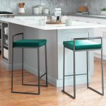 Fuji Black and Green Velvet Contemporary Counter Stools (Set of 2) 16 Fuji Black and Green Velvet Contemporary Counter Stools (Set of 2)
