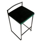 Fuji Black and Green Velvet Contemporary Counter Stools (Set of 2) 26 Fuji Black and Green Velvet Contemporary Counter Stools (Set of 2)