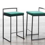 Fuji Black and Green Velvet Contemporary Counter Stools (Set of 2) 15 Fuji Black and Green Velvet Contemporary Counter Stools (Set of 2)