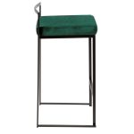 Fuji Black and Green Velvet Contemporary Counter Stools (Set of 2) 22 Fuji Black and Green Velvet Contemporary Counter Stools (Set of 2)