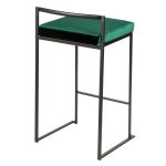Fuji Black and Green Velvet Contemporary Counter Stools (Set of 2) 23 Fuji Black and Green Velvet Contemporary Counter Stools (Set of 2)