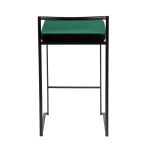 Fuji Black and Green Velvet Contemporary Counter Stools (Set of 2) 24 Fuji Black and Green Velvet Contemporary Counter Stools (Set of 2)
