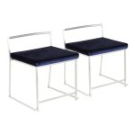 Fuji Blue Velvet Contemporary Stackable Dining Chairs (Set of 2) 16 Fuji Blue Velvet Contemporary Stackable Dining Chairs (Set of 2)