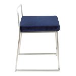Fuji Blue Velvet Contemporary Stackable Dining Chairs (Set of 2) 18 Fuji Blue Velvet Contemporary Stackable Dining Chairs (Set of 2)