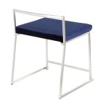 Fuji Blue Velvet Contemporary Stackable Dining Chairs (Set of 2) 19 Fuji Blue Velvet Contemporary Stackable Dining Chairs (Set of 2)