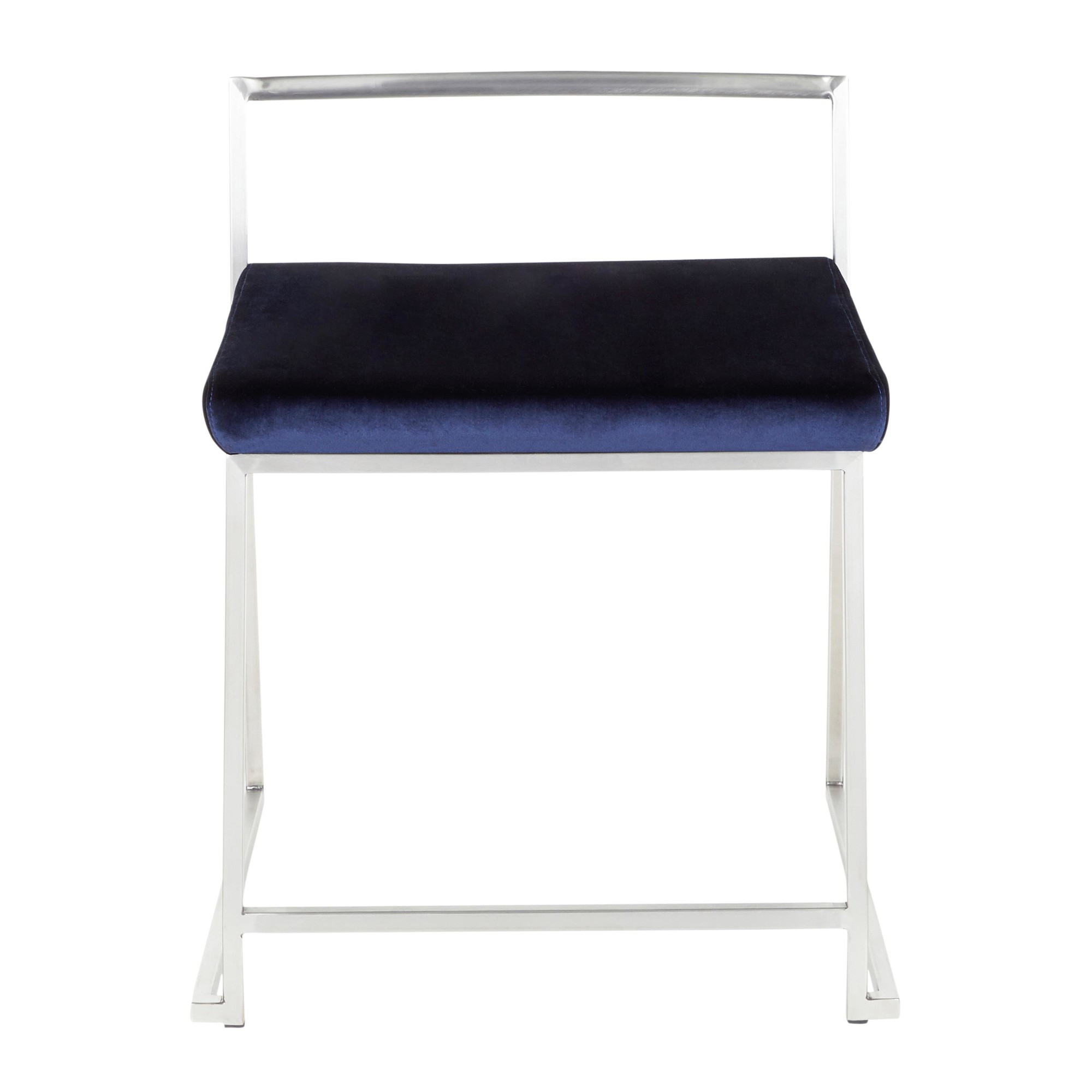 Fuji Blue Velvet Contemporary Stackable Dining Chairs (Set of 2) 9 Fuji Blue Velvet Contemporary Stackable Dining Chairs (Set of 2) - Image 9