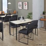 Fuji Contemporary Black Metal Natural Wood Dining Table 10 Fuji Contemporary Black Metal Natural Wood Dining Table