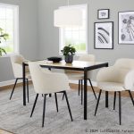 Fuji Contemporary Black Metal Natural Wood Dining Table 9 Fuji Contemporary Black Metal Natural Wood Dining Table