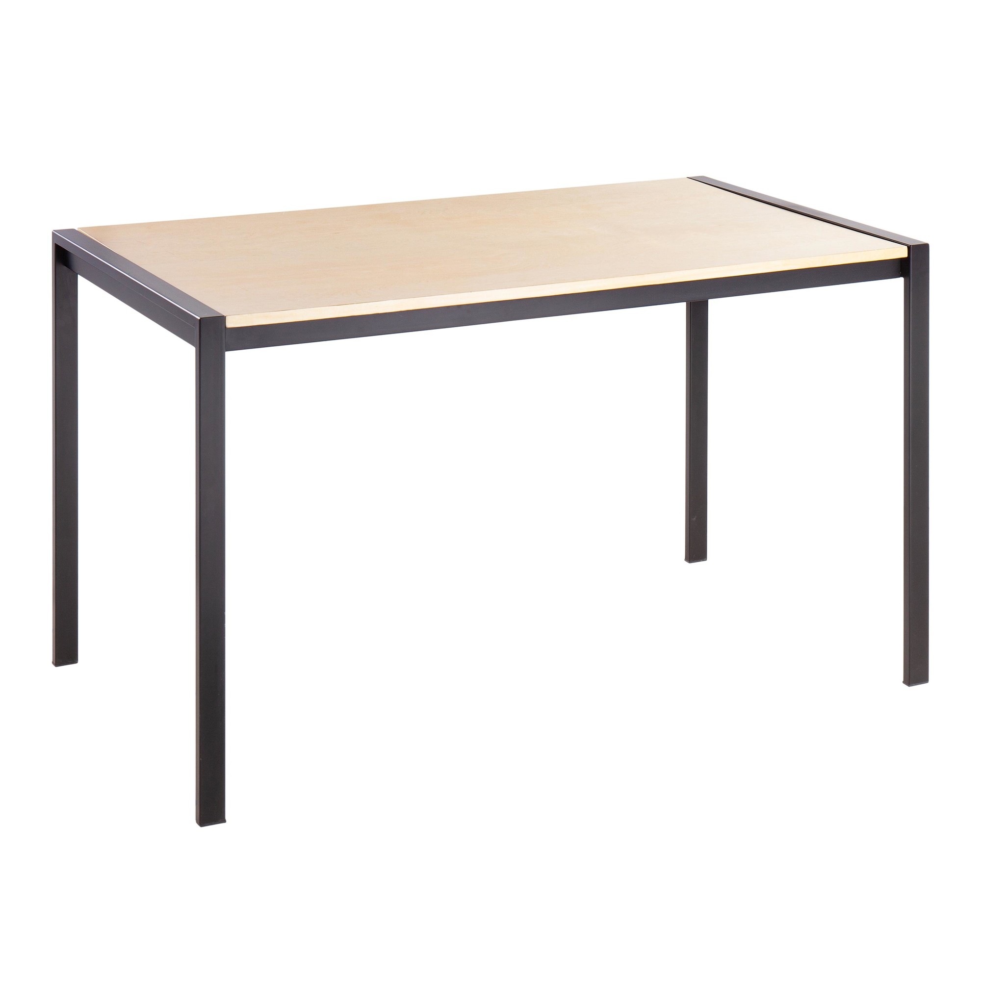 Fuji Contemporary Black Metal Natural Wood Dining Table 3 Fuji Contemporary Black Metal Natural Wood Dining Table - Image 3