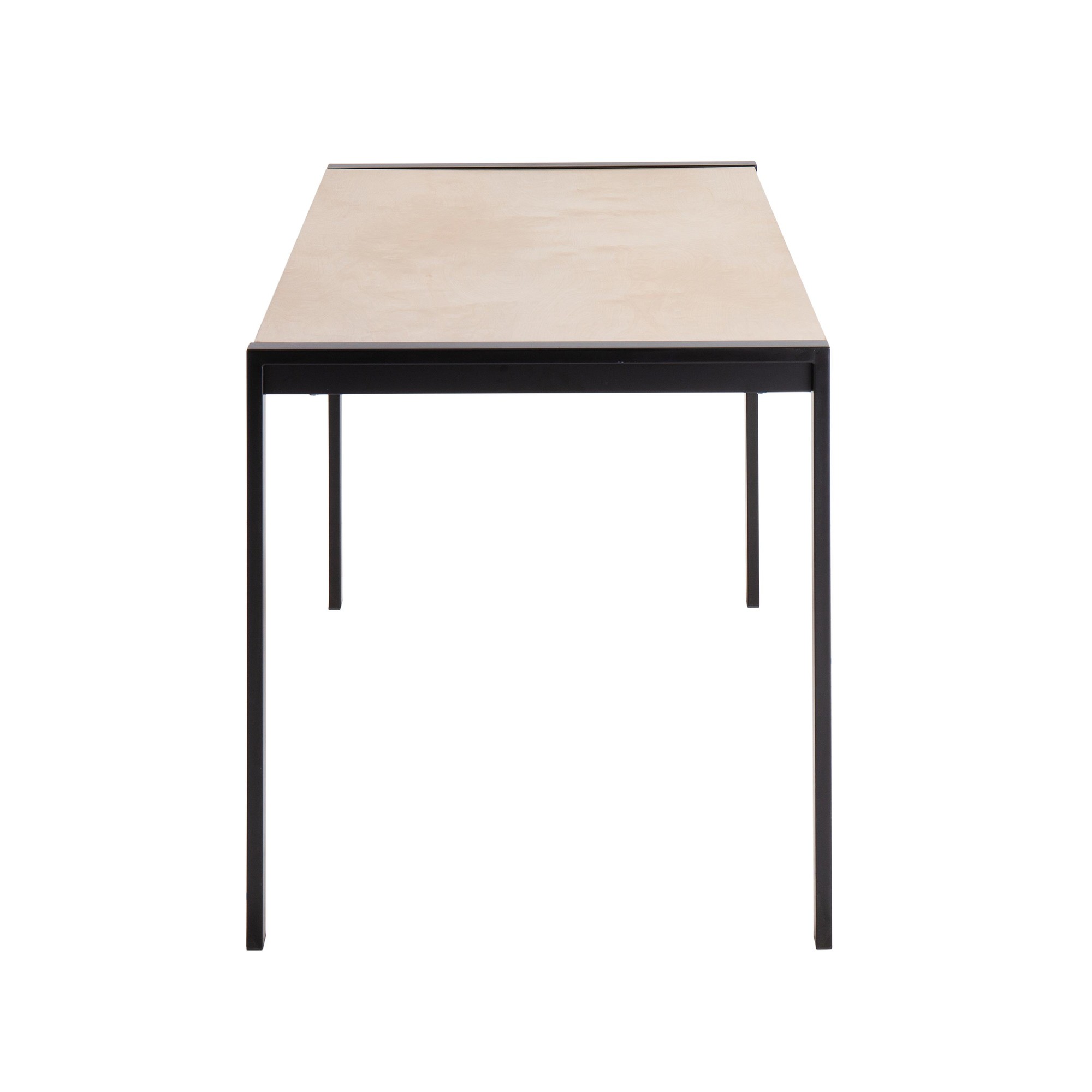Fuji Contemporary Black Metal Natural Wood Dining Table 4 Fuji Contemporary Black Metal Natural Wood Dining Table - Image 4
