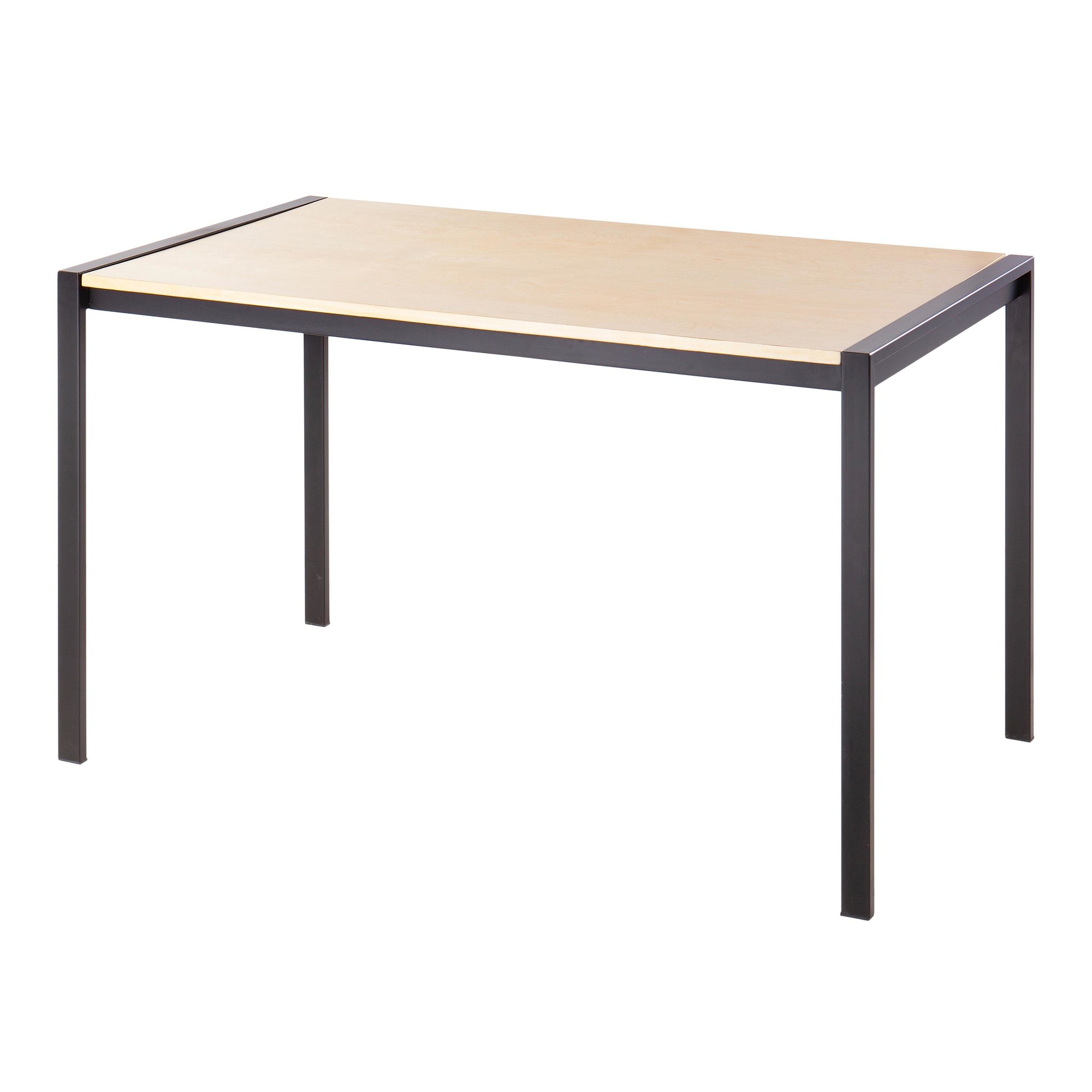 Fuji Contemporary Black Metal Natural Wood Dining Table 5 Fuji Contemporary Black Metal Natural Wood Dining Table - Image 5