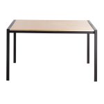 Fuji Contemporary Black Metal Natural Wood Dining Table 14 Fuji Contemporary Black Metal Natural Wood Dining Table