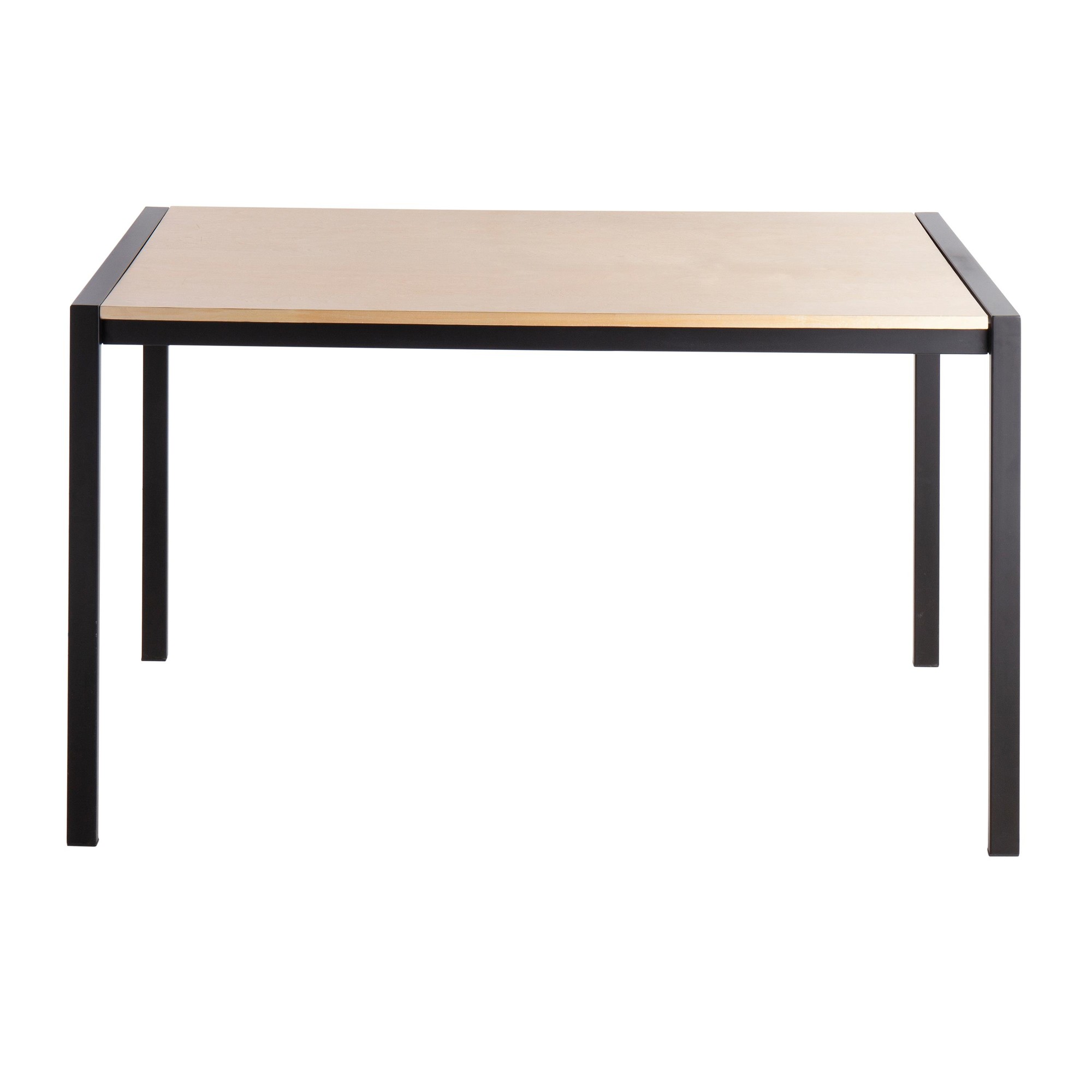 Fuji Contemporary Black Metal Natural Wood Dining Table 6 Fuji Contemporary Black Metal Natural Wood Dining Table - Image 6