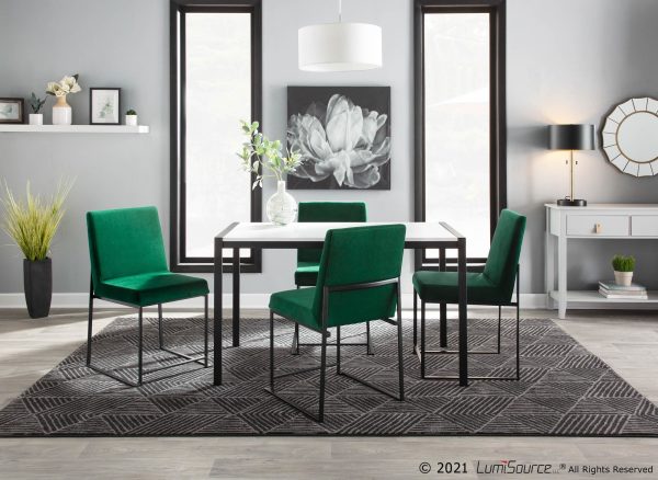 Fuji Contemporary Black Metal and White Wood Dining Table 1