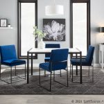 Fuji Contemporary Black Metal and White Wood Dining Table