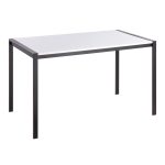 Fuji Contemporary Black Metal and White Wood Dining Table