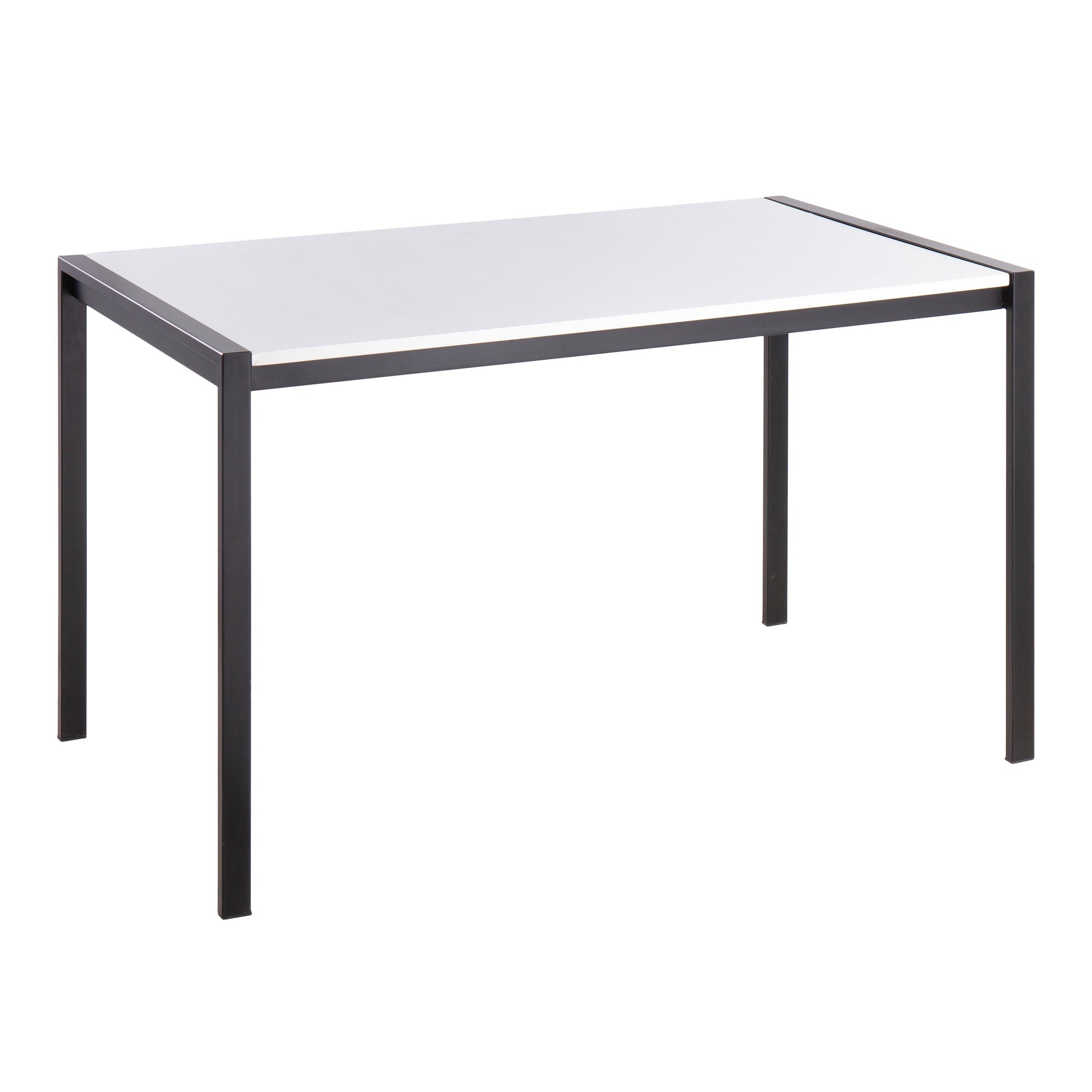 Fuji Contemporary Black Metal and White Wood Dining Table 4 Fuji Contemporary Black Metal and White Wood Dining Table - Image 4