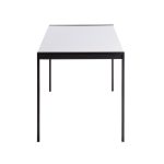 Fuji Contemporary Black Metal and White Wood Dining Table